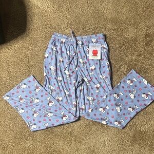Peanuts Snoopy Pajama Bottoms - Blue with hearts